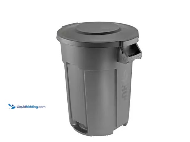 Lot 49-1547627 - Husky 32 gal. Grey Heavy Duty Commercial Outdoor Trash Can with Domed Lid, Model # 999-2532, Unused,...