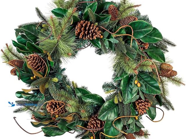 Lot 49-1548186 - [30 Inch Artificial Christmas Wreath] - Magnolia Leaf Collection - Natural Decoration - Pre Lit with...
