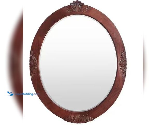 Lot 49-1548750 - Home Decorators Collection Winslow 30 in. W x 38 in. H Round Wood Framed Wall Bathroom Vanity Mirror...