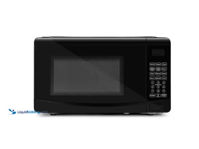 Lot 49-1576494 - Continental Electric 0.7 Cubic Feet Countertop Microwave in Black Glass Plate Included Model # CE-CM...