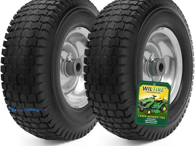 Lot 49-5488122 - 13x5.00-6 Flat Free Tire and Wheel Assemblies (2 Pack),13 x 5 x 6 Solid Rubber Tires and Wheel for R...