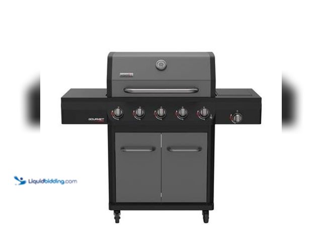 Lot 49-5546708 - Nexgrill Gourmet Pro 5-Burner Propane Gas Grill with Side Burner and Griddle Max Insert in Graphite ...