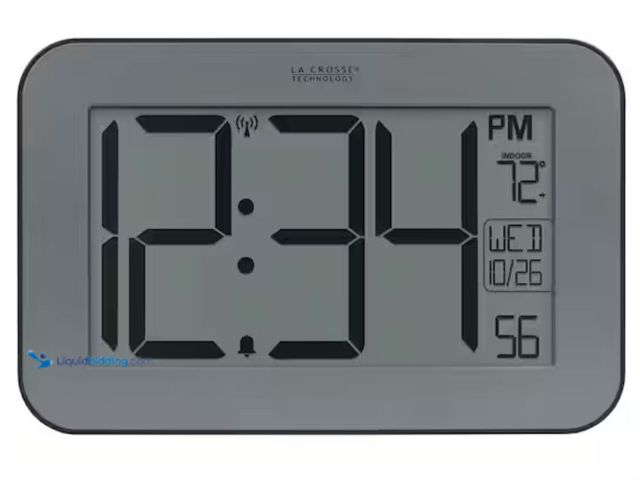 Lot 49-2001040 - La Crosse Technology Large Time Digital Atomic Clock with 4 in. Digits, Model # 513-02927-INT, Unuse...