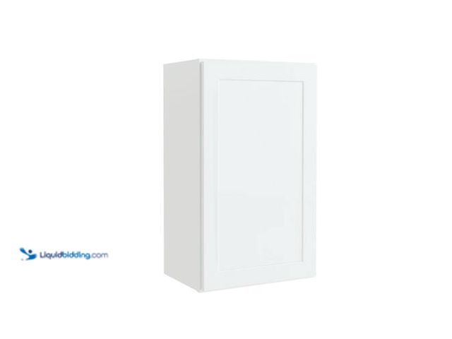 Lot 49-5448352 - Hampton Bay Courtland 18 in. W x 12 in. D x 30 in. H Assembled Shaker Wall Kitchen Cabinet in Polar ...