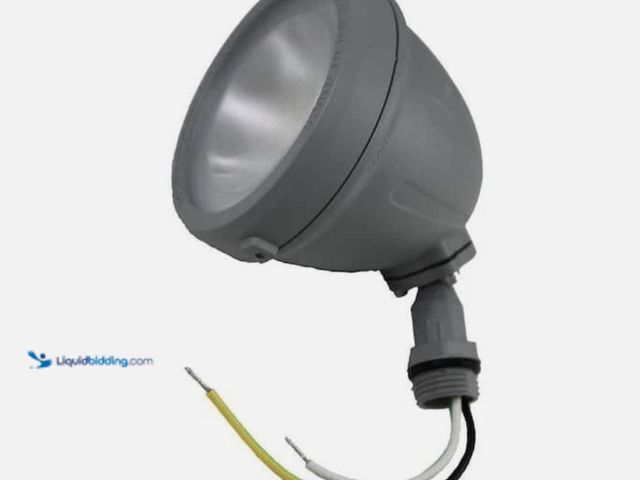 Lot 49-3566817 - Commercial Electric 14-Watt Hardwired Gray LED Landscape Flood Light Metal Spot, Factory Sealed in a...