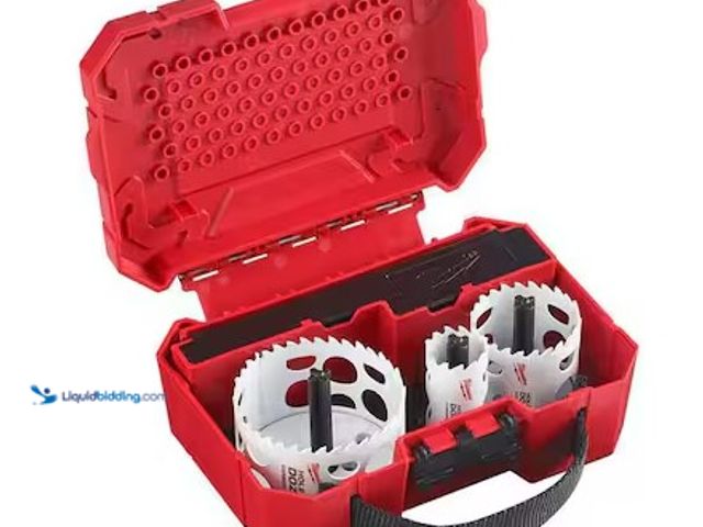Lot 49-3639319 - Milwaukee Hole Dozer Carbide Hole Saw Set (8-Piece), NOTE: Shipping Damage (Broken Latch) Model: 49-...