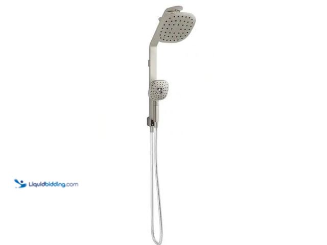 Lot 49-1514958 - KOHLER Windet Showering Rail Combo in Vibrant Brushed Nickel Model # K-R27971-G-BN, Unused  Ref#AHDP...