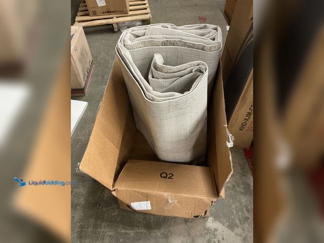 Lot 49-5463338 - Large White with Light Boho Pattern Area Rug. Item is Used