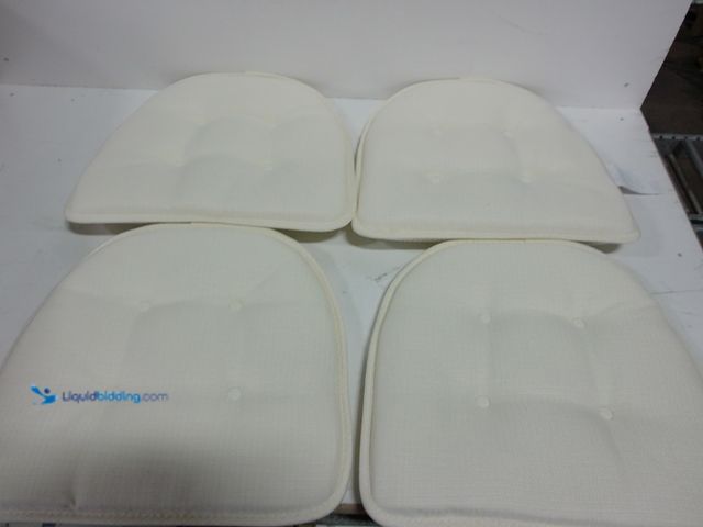 Lot 49-1558963 - Lot of (4) Gripper Non Slip 15" x 16" Venus Natural White Chair Cushion, Model # 028448615730, Sligh...