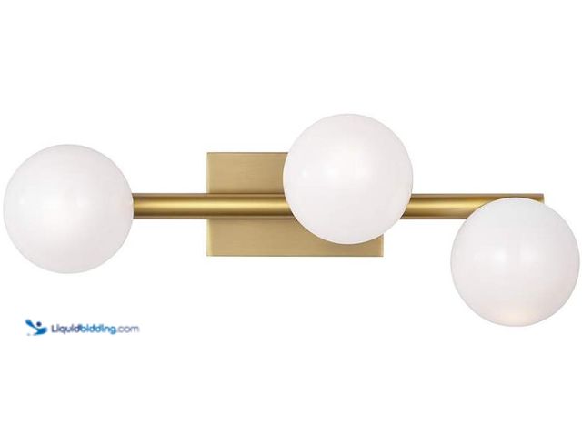Lot 49-5552872 - Visual Comfort Studio Altair Small Sconce T4 16" Burnished Brass. Model #SLW1043BBS, Unused