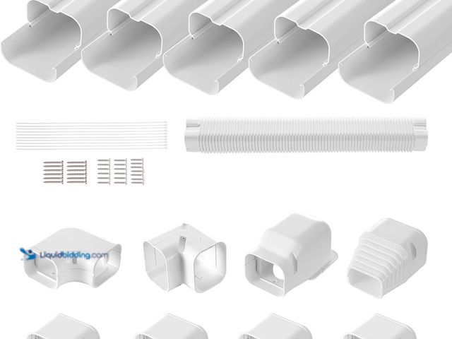 Lot 49-5452733 - VEVOR Mini Split Line Set Cover 3-inch W 10Ft L, PVC Decorative Pipe Line Cover for Air Conditioner ...