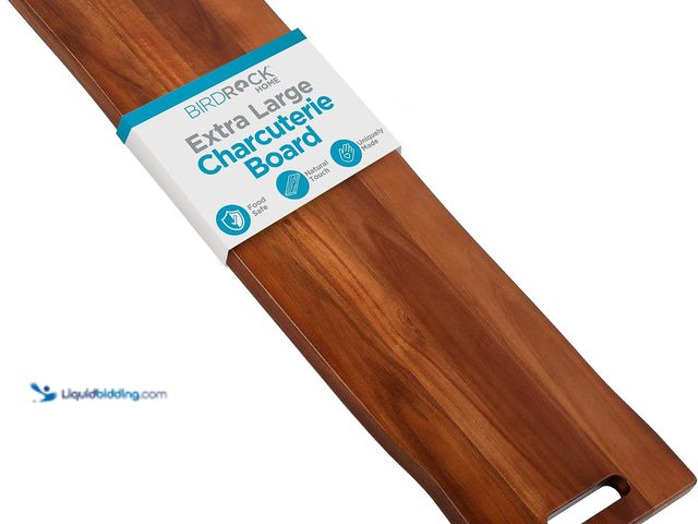 Lot 49-5546157 - BIRDROCK HOME 36" Acacia Wooden Cheese Serving Board with Handles - Extra Long - Party Charcuterie f...