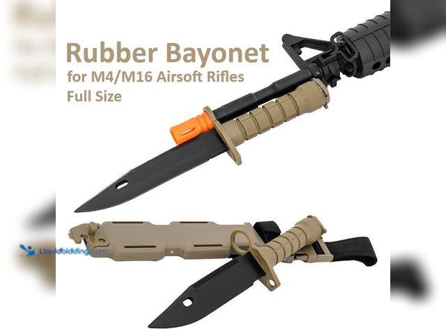 Lot 49-1820484 - Airsoft M9 Rubber Bayonet for M4/M16 Airsoft Rifles Tan Finish - NEW - Detailed Realistic 1:1 Scale....