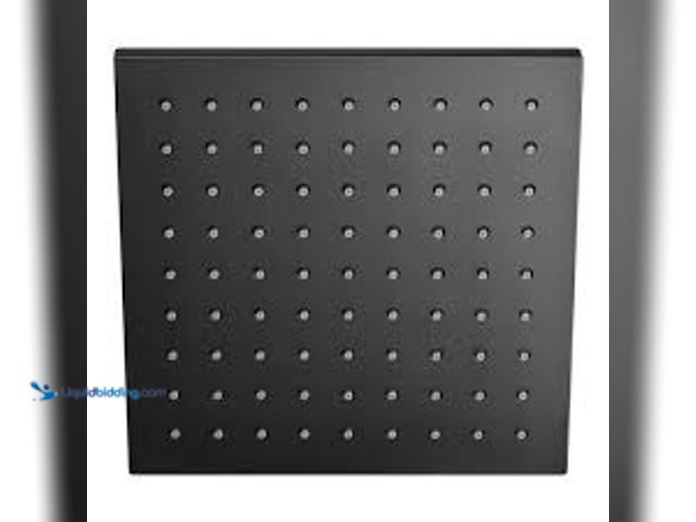 Lot 49-5438148 - Glacier Bay Modern 1-Spray Pattern 8.8 in. Single Wall Mount Fixed Shower Head in Matte Black. Model...