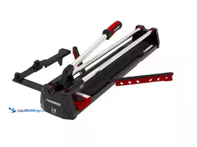 Lot 49-3615724 - Husky 24 in. Tile Cutter with Tungsten Carbide Blade and Adjustable Gauge, Model # JHD600, Slightly ...