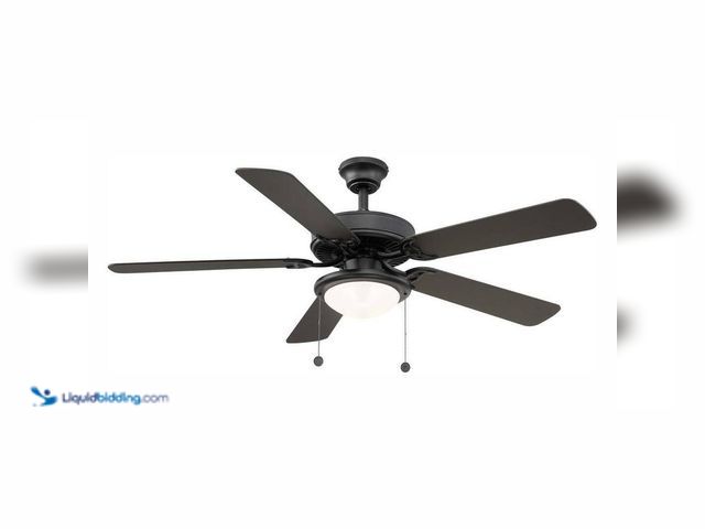 Lot 49-5410655 - Hampton Bay Trice 52 in. LED Black Ceiling Fan with Light Kit. [Model # YG269BP-BK] New