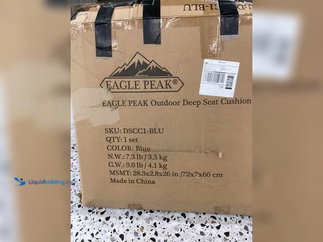 Lot 49-5438553 - EAGLE PEAK Outdoor Deep Seat Patio Seat Cushion Set, 25 x 25 x 5 inch, 2-Piece Back Chair Cushion, S...