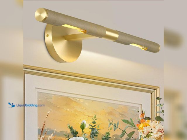 Lot 49-5484759 - PUYRNF
Hardwired Knurled Picture Light, 24 in. Brass Picture Light, Dimmable Brass Art Light, Rotat...