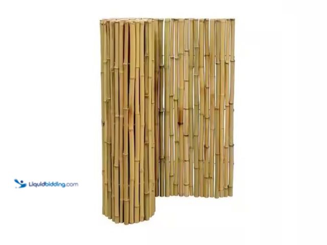 Lot 49-1625887 - Wellco 8 ft. L 1 in. W x 4 ft. H Natural Bamboo Ready-to-Use Privacy Fence With Privacy Protection 1...