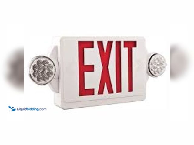 Lot 49-5415407 - Lithonia Lighting Contractor Select LHQM Series 120/277-Volt Integrated LED White and Red Exit Emerg...