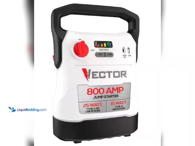 LiquidBidding - Lot 49-1586938 - VECTOR 800 Amp Jump Starter with USB ...