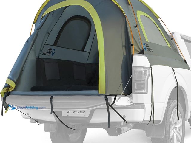 Lot 49-5406633 - JOYTUTUS Pickup Truck Tent 6.5ft 2.0, Waterproof PU2000mm Double Layer for 2 Person, Portable Truck ...