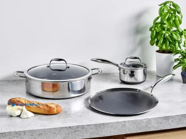 Lot 49-3610816 - Hex Clad 5-Piece Cookware Set | 7Qt Chicken Fryer 1Qt Pot x2 Lids Model #147320826645, Used, Scuffs ...