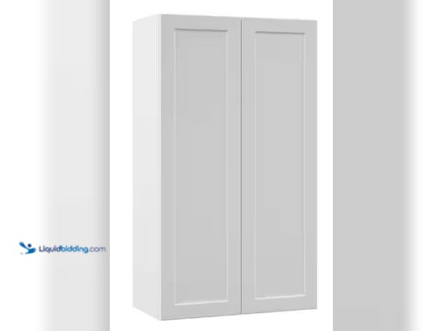 Lot 49-1515872 - Hampton Bay Designer Series Melvern Assembled 24x42x12 in. Wall Kitchen Cabinet in White, Model # W2...