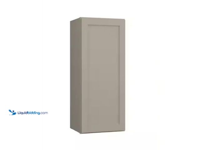Lot 49-1577059 - Hampton Bay Courtland 15 in. W x 12 in. D x 36 in. H Assembled Shaker Wall Kitchen Cabinet in Sterli...
