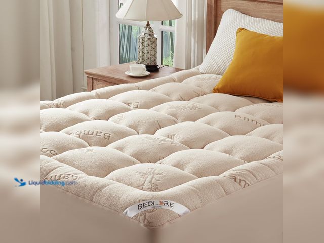 Lot 49-5463609 - BEDLORE Queen Mattress Topper Viscose Derived from Bamboo, Thick Pillow Top Mattress Pad with Stretc...
