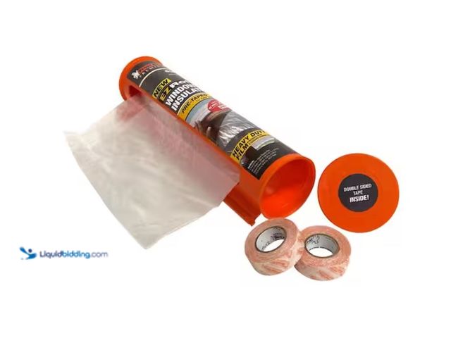 Lot 49-3614791 - Lot of (4) rolls of Frost King 126 in. W x 62 in. H Cylinder EZ Roll Dispenser Shrink Window Kit, Mo...