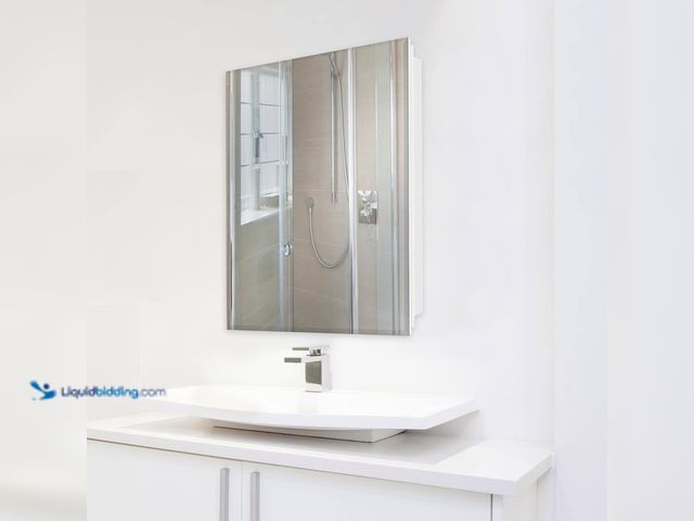 Lot 49-5547874 - Glacier Bay
23.6 in. W x 30 in. H Rectangular Wood Composite Medicine Cabinet with Mirror. Model # ...