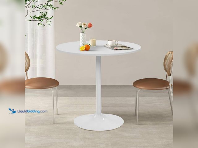 Lot 49-5412862 - Homy Casa
Clift Chic Round-Top Modern White Wood 31.5 in. Sturdy Pedestal Base Dining Table for Hom...