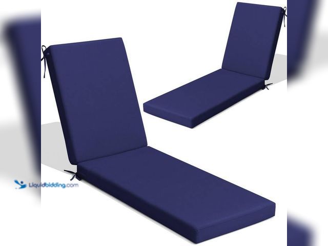Lot 49-2000748 - Crestlive Products 80 in. x 23 in. 2-Piece Outdoor Chaise lounge Polyester Cushion in Navy Blue, Mod...