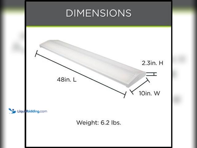 Lot 49-5572466 - Commercial Electric 1-Pack 4 ft. x 10 in. 5500/6500/7500 Lumens Integrated LED White Commercial Wrap...