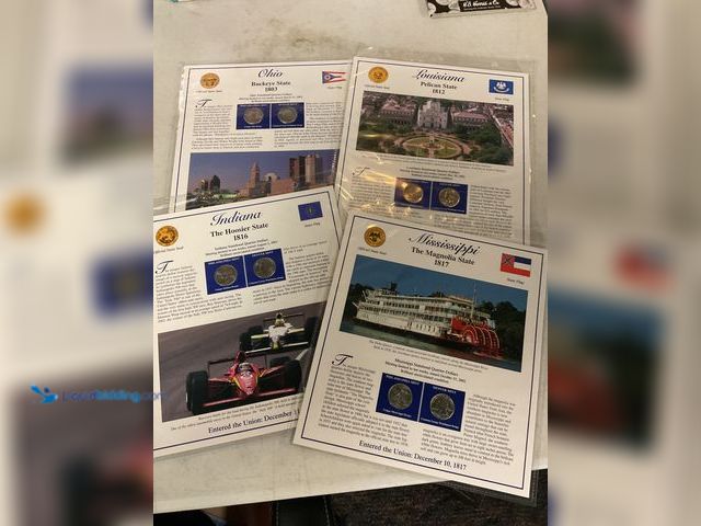 Lot 49-1804597 - 4 STATEHOOD QUARTER AND STAMP SETS