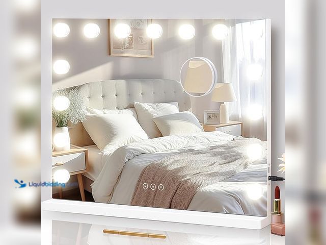 Lot 49-1572250 - NUSVAN Vanity Mirror with Lights Lighted Makeup Mirror with 15 Dimmable LED Bulbs,3 Color Lighting M...
