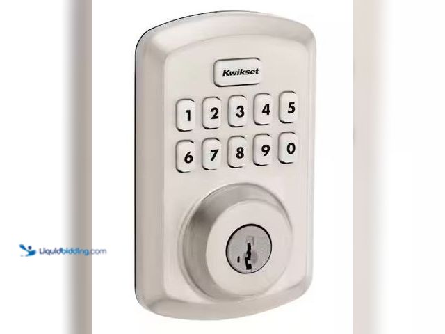 Lot 49-3472080 - Defiant Square Compact Satin Nickel Electronic Single Cylinder Deadbolt Wi-Fi Enabled Powered by Hub...