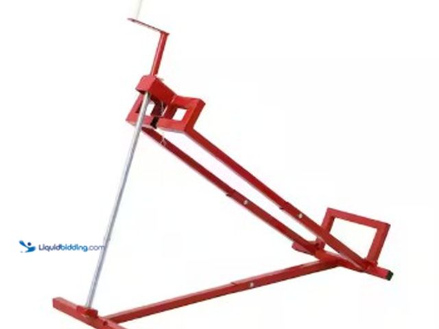 Lot 49-2022705 - Tatayosi 800 lbs. Capacity Red Lawn Mower Lift for Riding Tractors, 45 degree Tilt Adjustable Lawn T...