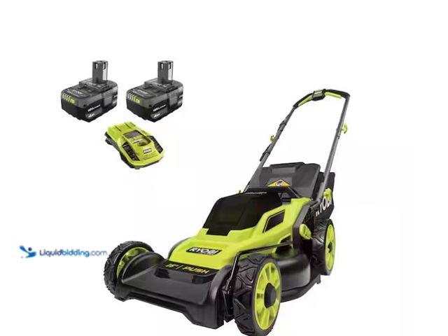 Lot 49-1575858 - RYOBI ONE+ HP 18V Brushless 16 in. Cordless Battery Walk Behind Push Lawn Mower with (2) 4.0 Ah Batt...