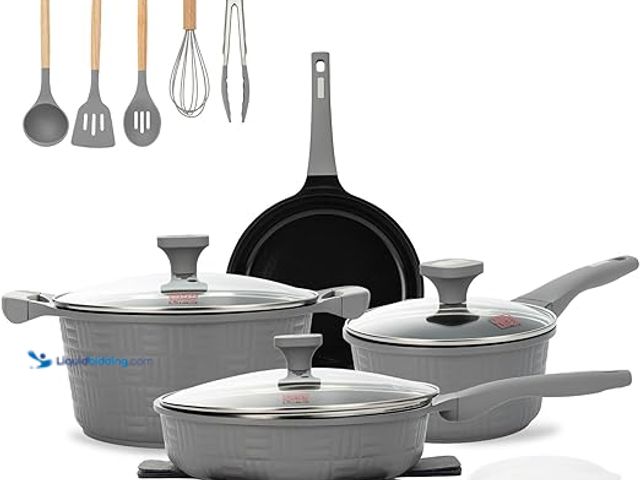 Lot 49-5461145 - UCCLIFE 15-PCS Pots and Pans Set Non Stick, Induction Cookware Set, Non-toxic Kitchen Cooking Set, F...