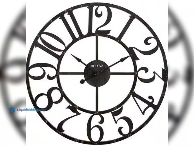 Lot 49-1569230 - Bulova 45 in. H x 45 in. W Round Wall Clock, Model # C4821, Slightly used.  Ref#SBS0114