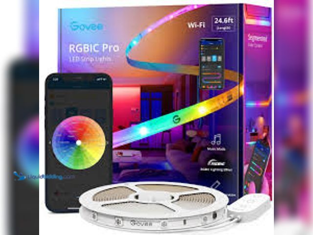 Lot 49-5448779 - Govee RGBIC Pro 24.6 ft. Smart Color Changing Plug-In Integrated LED White Tape Wi-Fi Enabled Strip ...