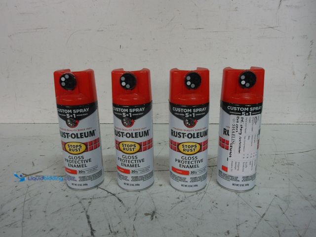 Lot 49-1629059 - Lot of (4) Stops Rust Custom Spray 5-in-1 Spray Paint, Gloss Cherry, 12 Oz., Model #1034641, Unused....