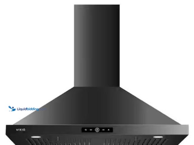 Lot 49-2022581 - VIKIO 30 in. 500 CFM Convertible Wall Mount Range Hood in Black Stainless Steel with LED Lights, 9-M...