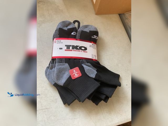 Lot 49-5451674 - Other BRAND NEW TKO WHATEVER IT TAKES 6 PACK QUARTER SOCKS MENS SIZE 10-13 BLACK COLOR
