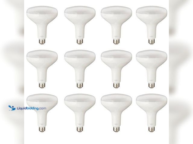 Lot 49-5449009 - 75-Watt Equivalent BR40 Dimmable LED Light Bulb Soft White (12-Pack), Model # BR40-1D 12W E26, Unuse...