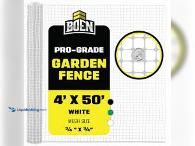 Lot 49-5459615 - BOEN 4 ft. x 50 ft. White Plastic Garden Fence. Model # GF-50032. Unused.