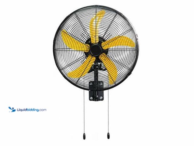 Lot 49-5548963 - WOCK HICFM 20 in. 3 Speeds High Velocity Oscillating Wall Mounted Fan in Yellow with 1/3 HP Powerful...