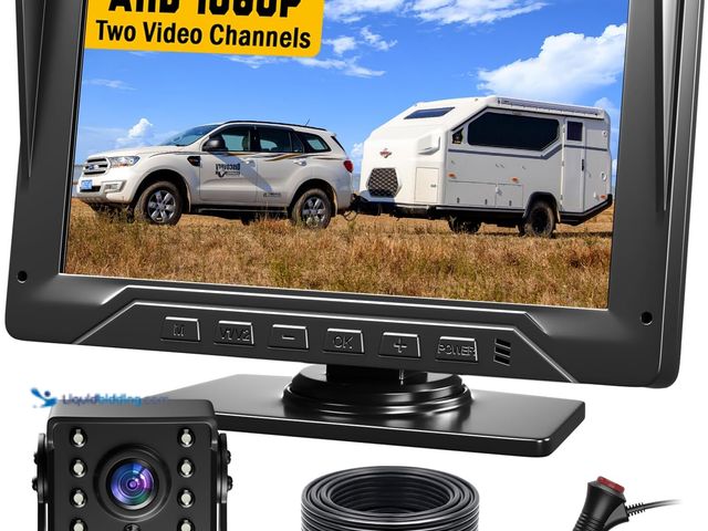 Lot 49-5471290 - RV Backup Camera Plug and Play, 7'' Backup Camera for Truck Trailer, No Delay, 1080P HD, 2 Channels,...